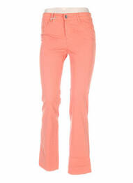 Pantalon droit fermeture zippée sous rabat boutonné taille basse orange COUTURIST femme