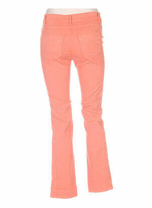 Pantalon droit fermeture zippée sous rabat boutonné taille basse orange COUTURIST femme