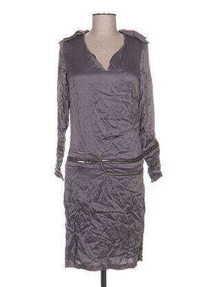 Robe mi-longue manches longues manches longues gris ANNE TURTAUT femme