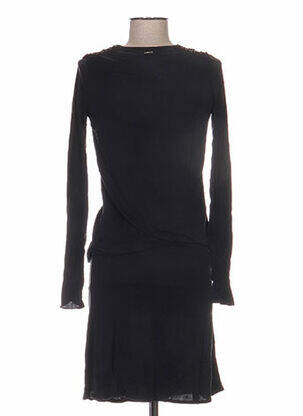 Robe mi-longue manches longues manches longues noir ANNE TURTAUT femme