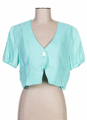 Boléro manches courtes bleu QUATTRO femme