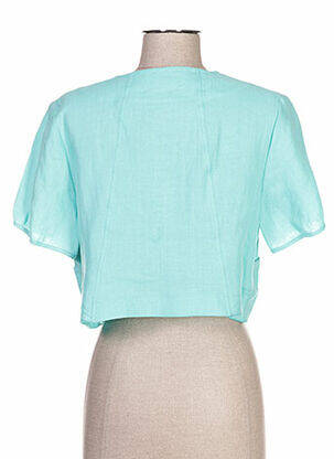 Boléro manches courtes bleu QUATTRO femme