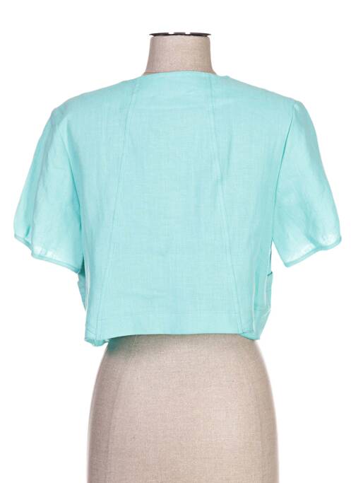 Boléro manches courtes bleu QUATTRO femme