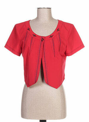 Boléro col rond rouge QUATTRO femme