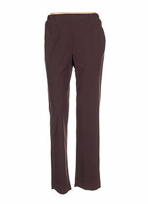 Pantalon droit taille élastique marron QUATTRO femme
