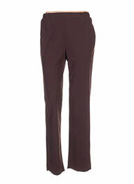Pantalon droit taille élastique marron QUATTRO femme