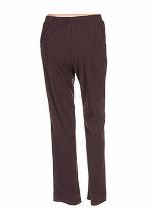 Pantalon droit taille élastique marron QUATTRO femme
