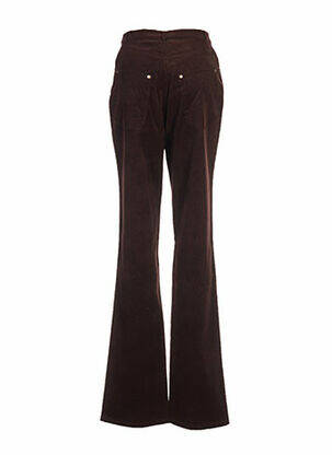 Pantalon droit taille haute taille haute marron QUATTRO femme