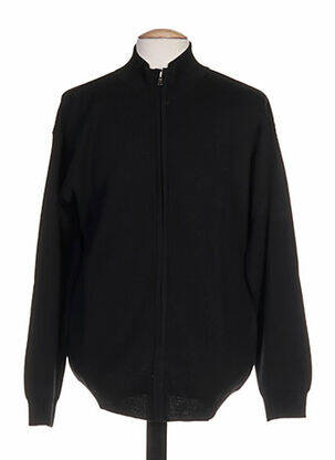 Gilet manches longues finition bords-côtes noir PARTNER'S homme