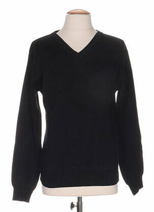 Pull col v manches longues noir PARTNER'S homme
