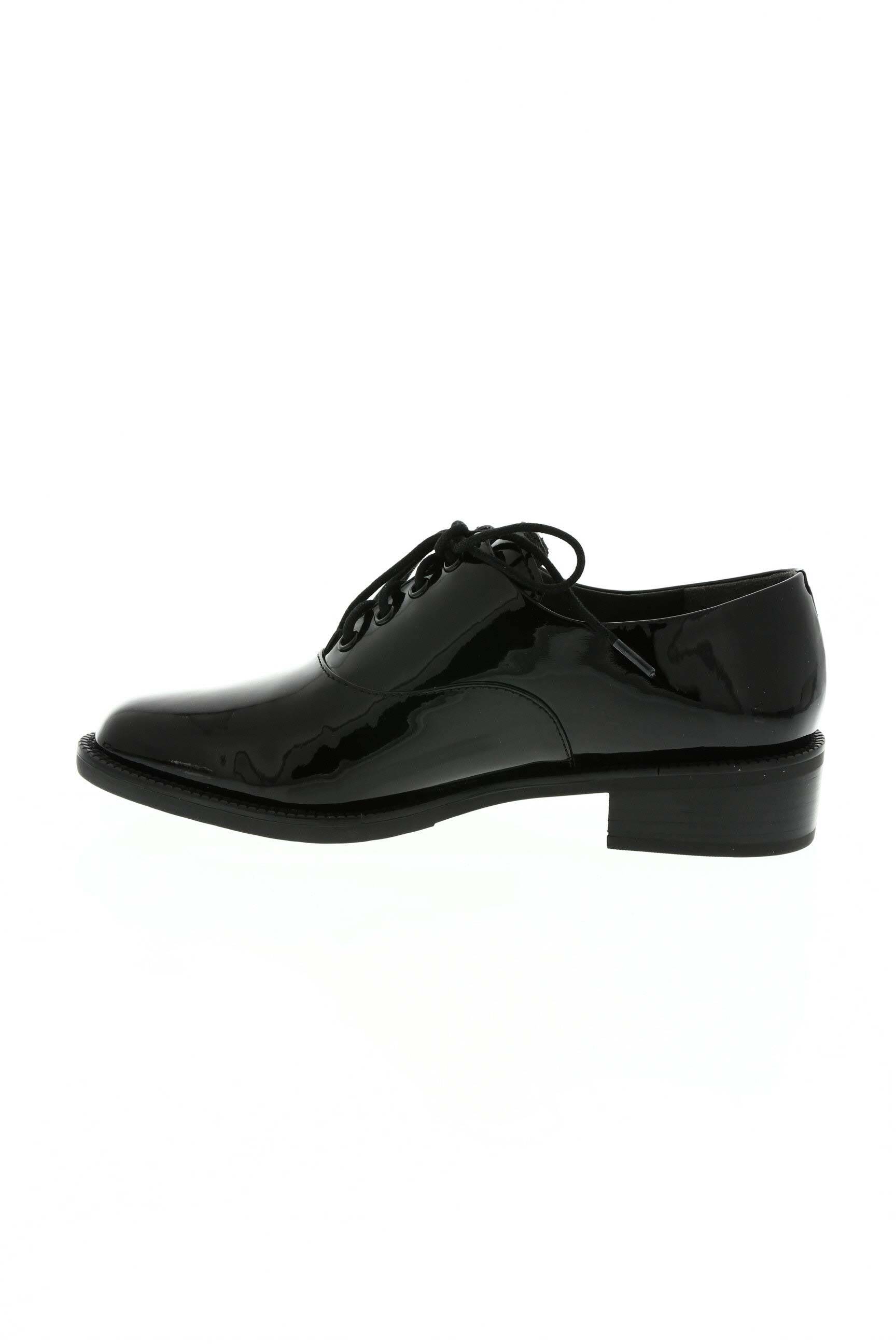 Derbies tissage vernis talon plat jusqu'à 3cm noir METAMORF'OSE femme