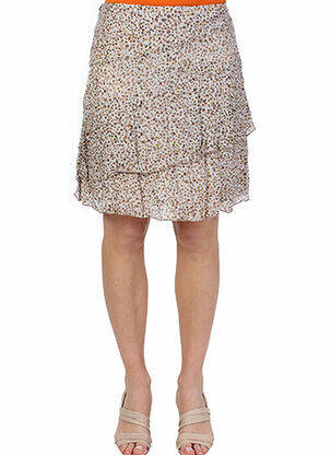 Jupe courte beige LA FEE MARABOUTEE pour femme