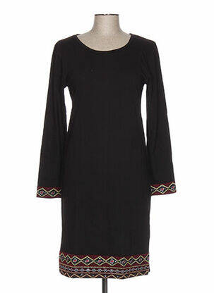 Robe mi-longue manches longues manches longues noir REDSOUL femme