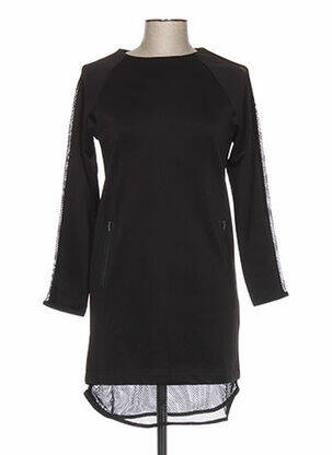 Robe courte fermeture zippée au dos manches longues noir REDSOUL femme