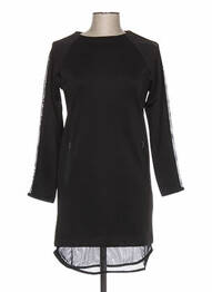 Robe courte fermeture zippée au dos manches longues noir REDSOUL femme