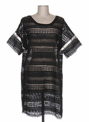 Robe courte manches courtes manches courtes noir HANNY DEEP femme
