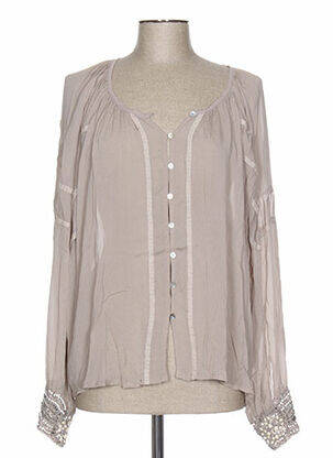 Chemisier coupe cintrée manches longues beige CHARLIE JOE femme