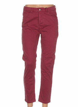 Pantalon slim taille basse taille basse rouge REDSOUL femme