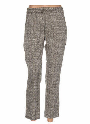 Pantalon droit taille élastique beige REDSOUL femme