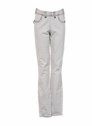 Pantalon slim taille élastique gris LEGZSKIN femme