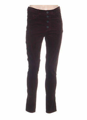 Pantalon slim taille haute taille haute rouge BLACK LABEL femme