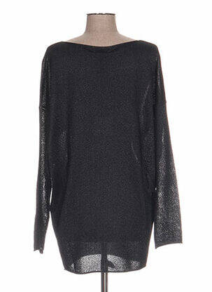 Pull col rond manches longues noir SARAH PACINI femme