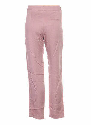 Pantalon droit fermeture zippée sous rabat avec crochet taille haute rose SAMSOE & SAMSOE femme