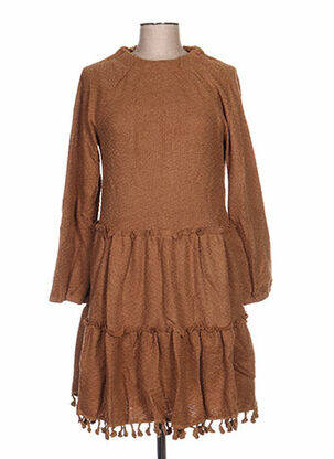 Robe mi-longue marron ZOE LA FEE femme
