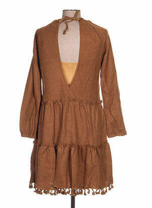 Robe mi-longue marron ZOE LA FEE femme