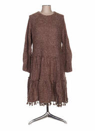 Robe mi-longue marron ZOE LA FEE femme