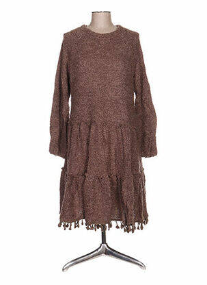 Robe mi-longue marron ZOE LA FEE femme