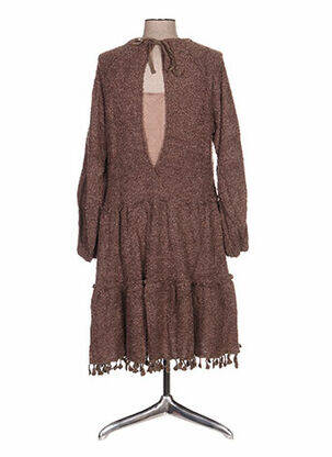 Robe mi-longue marron ZOE LA FEE femme