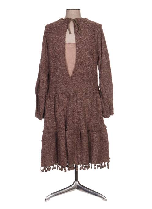Robe mi-longue marron ZOE LA FEE femme