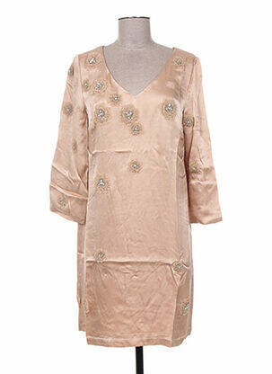 Robe courte sans manche sans manche beige MINE DE RIEN femme