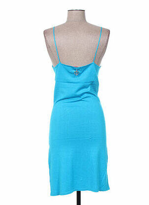 Robe courte col v fines bretelles bleu MINE DE RIEN femme