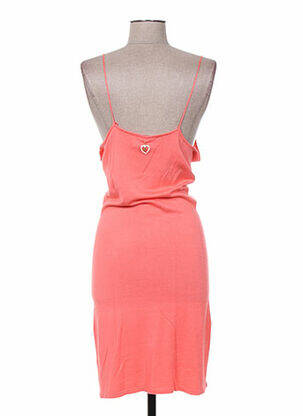 Robe courte col v fines bretelles orange MINE DE RIEN femme