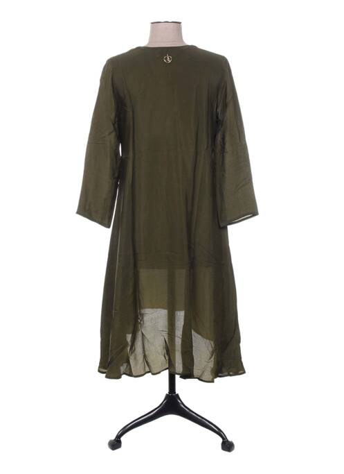 Robe mi-longue manches longues manches longues vert MINE DE RIEN femme