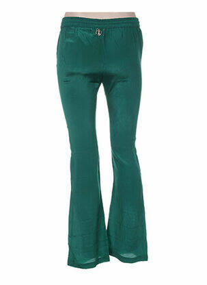 Pantalon droit taille élastique vert MINE DE RIEN femme