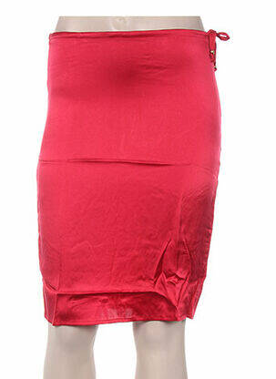 Jupe mi-longue fermeture zip latéral rouge MINE DE RIEN femme