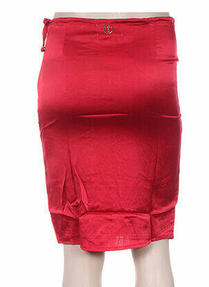 Jupe mi-longue fermeture zip latéral rouge MINE DE RIEN femme