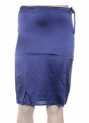 Jupe mi-longue fermeture zip latéral bleu MINE DE RIEN femme
