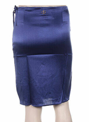 Jupe mi-longue fermeture zip latéral bleu MINE DE RIEN femme