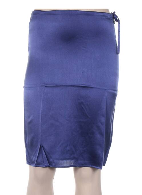 Jupe mi-longue fermeture zip latéral bleu MINE DE RIEN femme