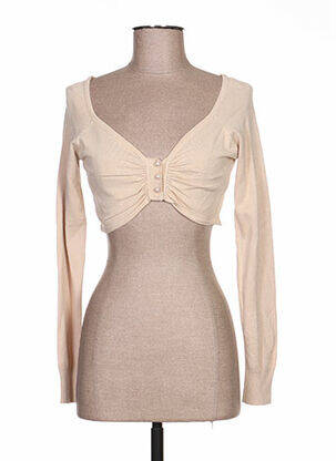 Boléro maille fine beige C'KENZA femme