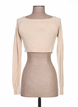 Boléro maille fine beige C'KENZA femme