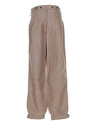 Pantacourt taille haute taille haute beige LA MARTINA femme
