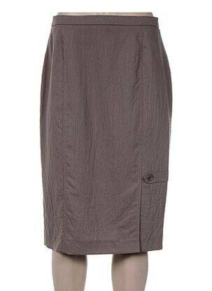 Jupe mi-longue taille à pinces gris PAUPORTÉ femme
