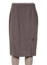 Jupe mi-longue taille à pinces gris PAUPORTÉ femme