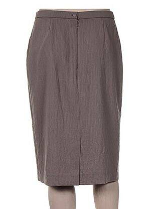 Jupe mi-longue taille à pinces gris PAUPORTÉ femme