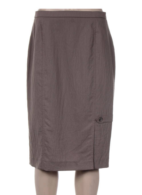 Jupe mi-longue taille à pinces gris PAUPORTÉ femme